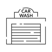 Car wash Automatic cleaning station linear signs. Bucket with foam bubbles, sponge and spray line icons vector