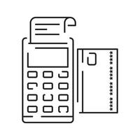 Pos Terminal Payment line icon with Credit Card and Check sign element vector