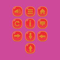 Icon button for 2D game vector