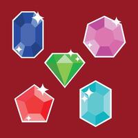 two-dimensional illustration of diamond stones with a flat design style vector