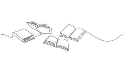 books opening page one line drawing continuous minimalist vector