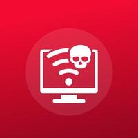 Unsafe wi-fi connection or hotspot icon vector