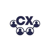 CX, Customer experience icon with people vector