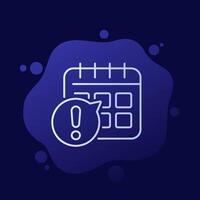 appointment alert line icon with a calendar, vector