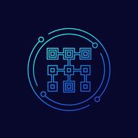 cluster icon in linear design vector