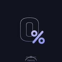 zero percent icon with a gradient vector