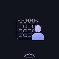 appointment icon with a calendar and man vector