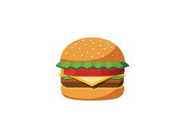 Hamburger With Bun And Onion vector