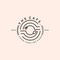 Cafe Simple Modern Logo Illustration Design. Restaurant Simple Minimalist Logo Design. vector