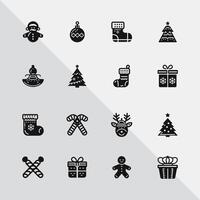 Set of 16 Christmas icons for web applications and design templates. vector