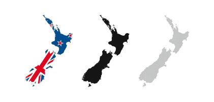 New Zealand map icon. Flag silhouette symbol vector