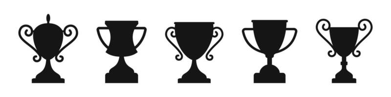 Winner cup icon. Trophy silhouette vector