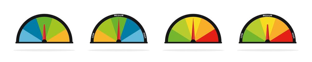Gauge illustration. Measurement and indicator tool symbol vector