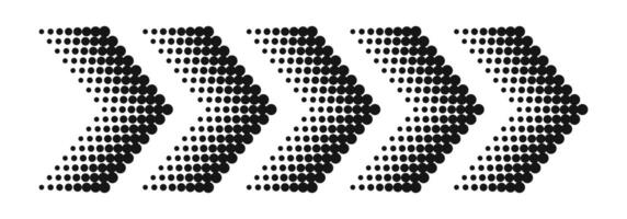 Dotted arrow icon. Directional pointer with dots vector