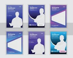 Bundle Medical poster, Roll-Up Or Dl Flyer, And Rack Card Design Template For Your Business vector