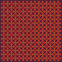 colorful red flowers pattern with unique ornaments inside vector