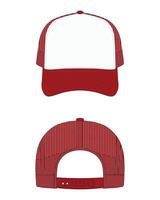 Men's mesh hat template front and back view vector