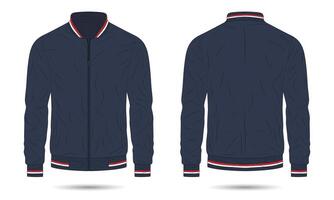 Modern bomber jacket mockup front and back view vector