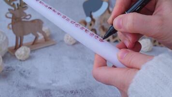 Step by step instruction of making handmade Twenty four days Advent candles calendar with Christmas zero waste decorations. Holiday preparation. Catholic traditions of Christmas countdown new year winter holidays video
