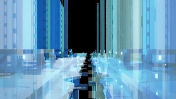 Abstract Technology Blocks Background 3D Rendering video