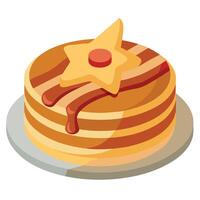 Irresistible Maple Bacon Pancake Feast isolated on transparent background vector