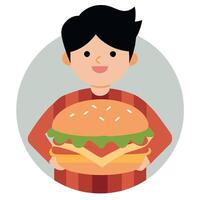 A close-up of a person holding a hamburger with bacon. cheese. and lettuce vector
