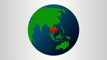 Globe with Airplanes Animation on World Map video