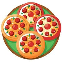 Group of delicious Italian pizza. isolated on transparent background. file vector