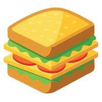 Cheesy sandwich isolated on white or transparent background.transparency vector
