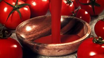 Splashes of tomato sauce. Filmed on a high-speed camera at 1000 fps. High quality FullHD footage video