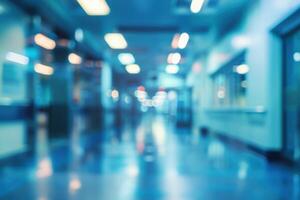 Blurred abstract hospital background, clean sterile atmosphere and medical interior photo