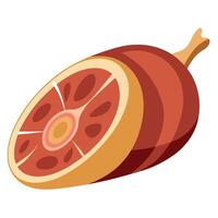 Italian prosciutto crudo or Spanish jamon raw ham on white background with full depth of field vector
