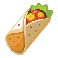 Breakfast Burrito Varieties with Assorted Fillings - Isolated on White Transparent Background vector