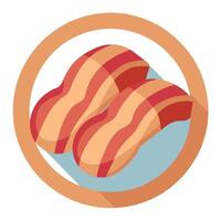 Bacon-wrapped chicken fillet pieces with both poultry for success and pork for happiness. vector