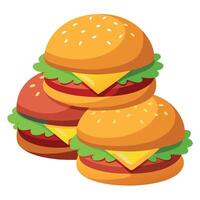 Burgers set looks delicious clear look isolated on white background or transparent background vector