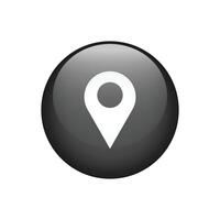 Pin map location black button icon. illustration vector