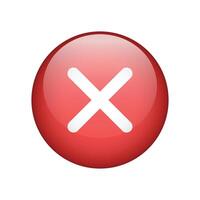 Cross button icon sign isolated on white background. vector