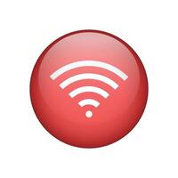 Wifi wireless network signal button icon for apps. vector