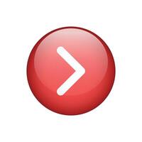 Realistic arrow button icon, sign isolated on white background. vector