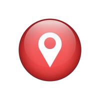 Pin map location red button icon. illustration vector