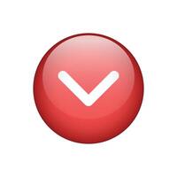 Arrow button realistic icon sign isolated on white background. vector