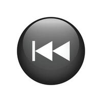 Fast backward arrow button icon isolated. vector