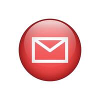 Red mail icon sign. Button for graphic design, website or app. illustration vector