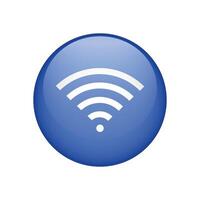 Wifi wireless network signal button icon for apps. vector