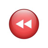 fast backward button icon on white Background. vector