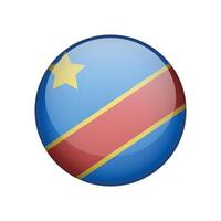 Flag of Congo. Round icon vector