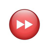 fast forward red button icon on white Background. vector