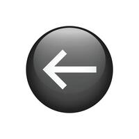 Left arrow black icon sign. Button for graphic design, website or app. illustration vector