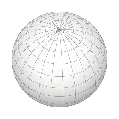 Earth planet globe grid of meridians and parallels