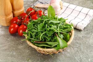 Arugula and spinach mix salad photo